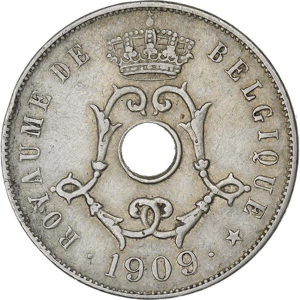 België, 25 Centimes, 1909, Cupro-nikkel, ZF, KM:62