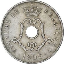 Belgium, 25 Centimes, 1909, Copper-nickel, EF(40-45), KM:62