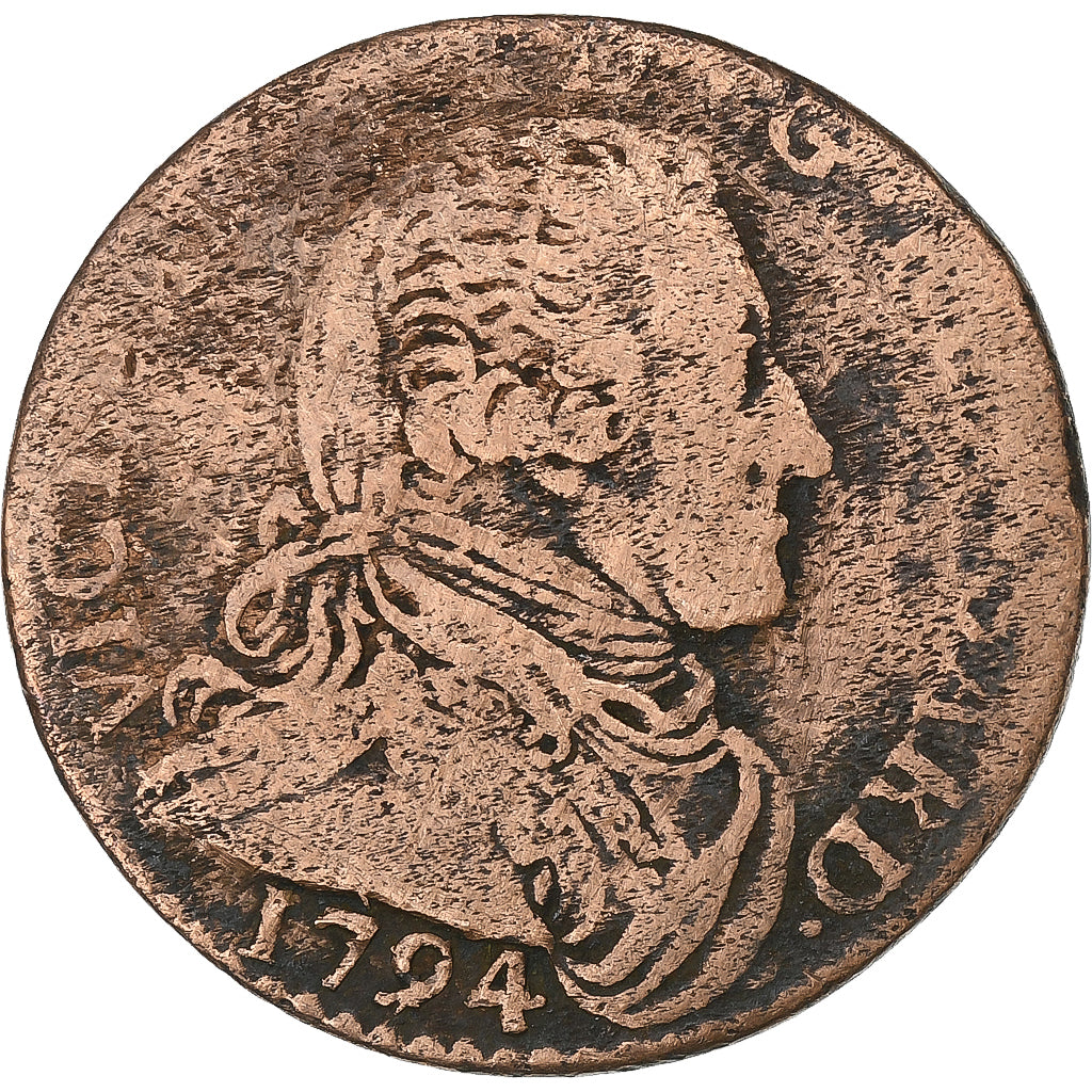 Italien Staaten, SARDINIA, Vittorio Amedeo III, 5 Soldi, 1794, Torino, Kupfer
