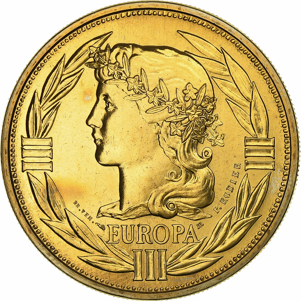 Francia, medaglia, Ecu Europa, Marianne, 1992, Bronze Florentin, Rodier, FDC