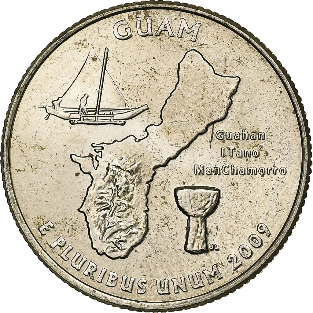 USA, Quarter, Quarter Dollar, 2009, Denver, Guam, Miedź-Nikiel powlekany