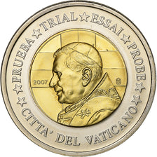 Vatican, Medal, 2 E, Essai-Trial Benoit XVI, 2007, Bi-Metallic, MS(65-70)