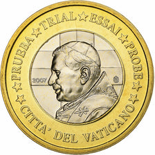 Vaticano, medaglia, 1 E, Essai-Trial Benoit XVI, 2007, Bi-metallico, FDC