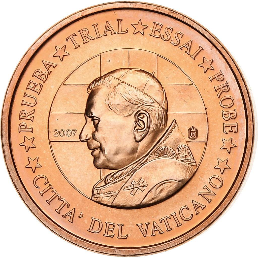 Vaticaan, Medaille, 1 C, Essai-Trial Benoit XVI, 2007, Koper, FDC