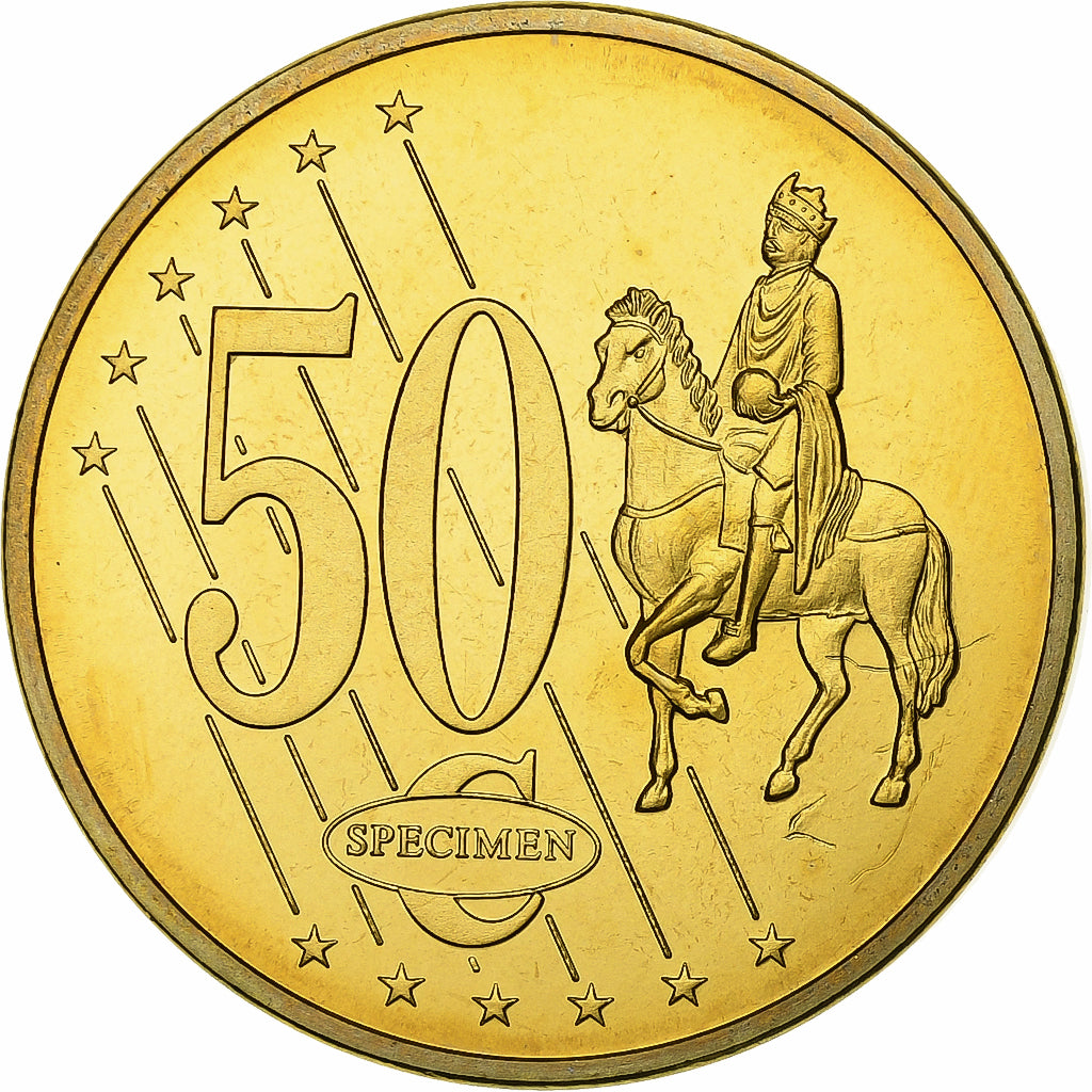 Great Britain, Medal, 50 C, Essai Trial, 2002, Copper-Nickel Gilt, MS(65-70)