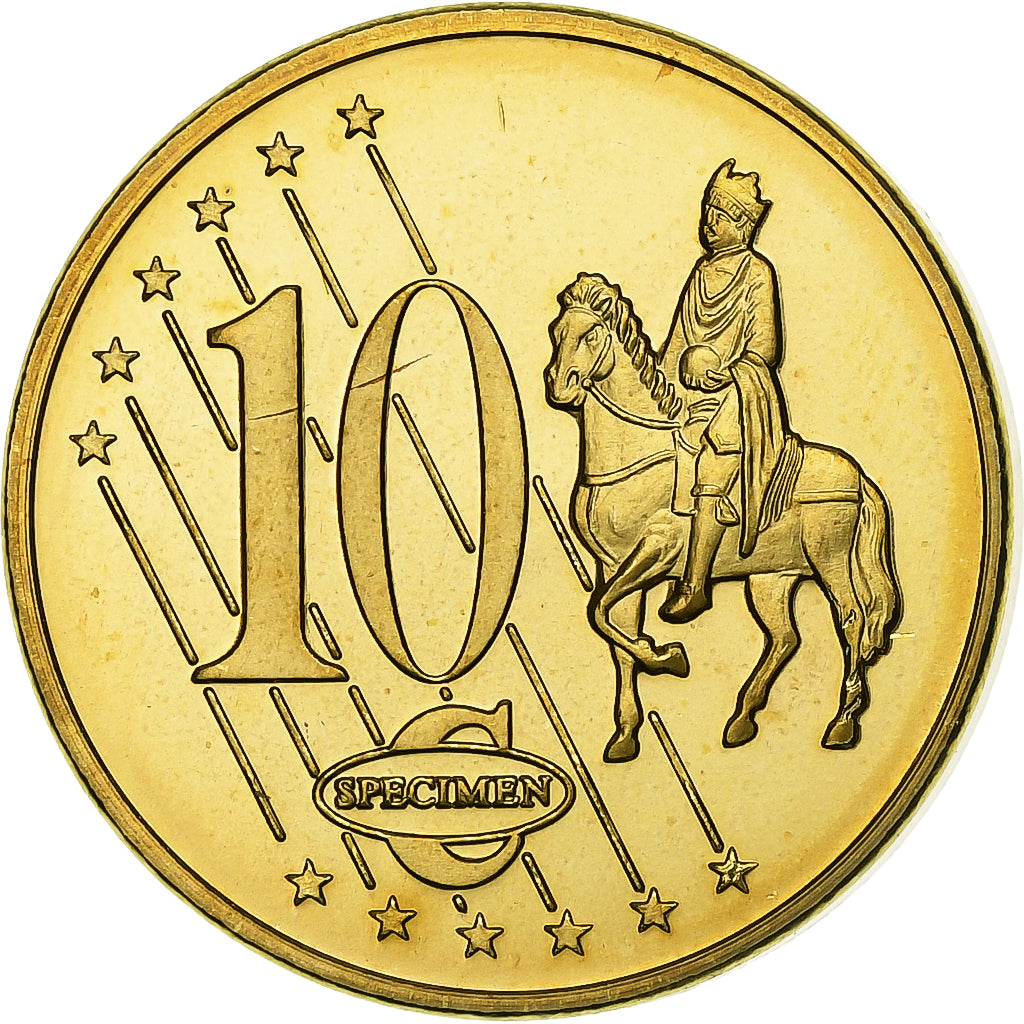 Suécia, medalha, 10 C, Essai-Trial, 2004, Cobre-Níquel Dourado, Gustav II