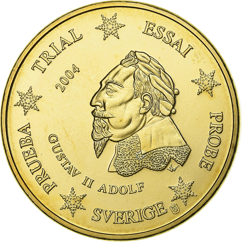 Schweden, Medaille, 20 C, Essai-Trial, 2004, Copper-Nickel Gilt, Gustav II, STGL