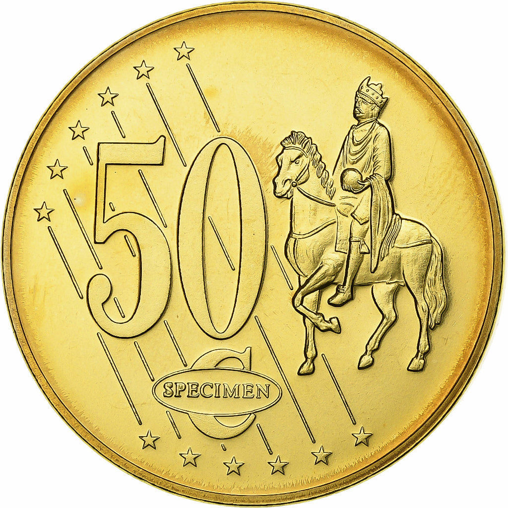 Suecia, medalla, 50 C, Essai Trial, 2004, Cobre - níquel dorado, Gustav II, FDC