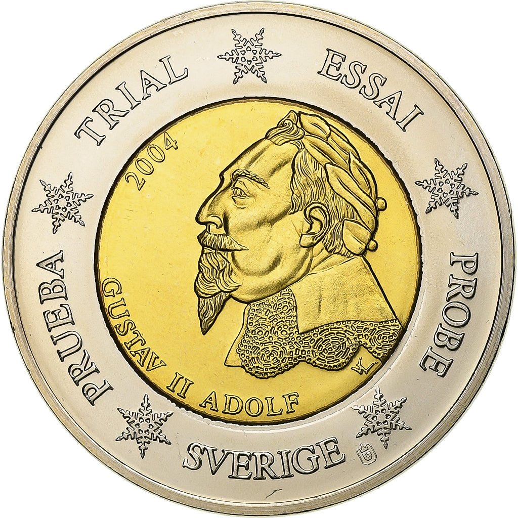 Sweden, Medal, 2 E, Essai-Trial, 2004, Bimetallic, Gustav II, MS(65-70)