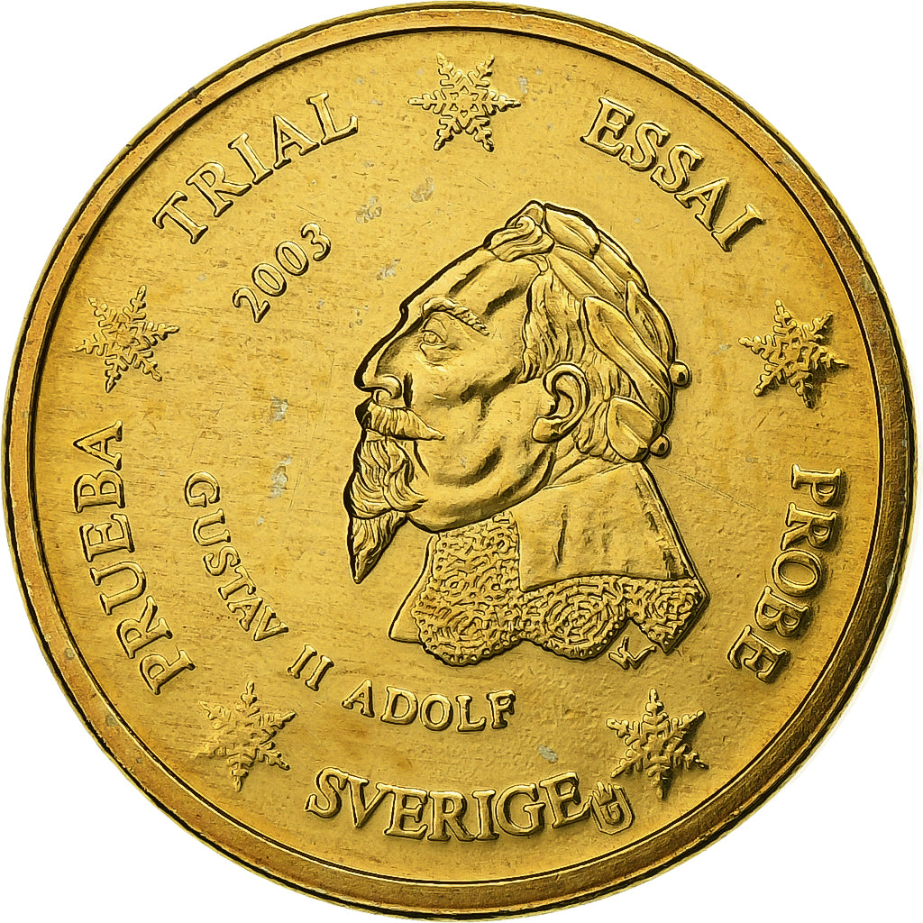 Schweden, Medaille, 10 C, Essai-Trial, 2003, Copper-Nickel Gilt, Gustav II, UNZ