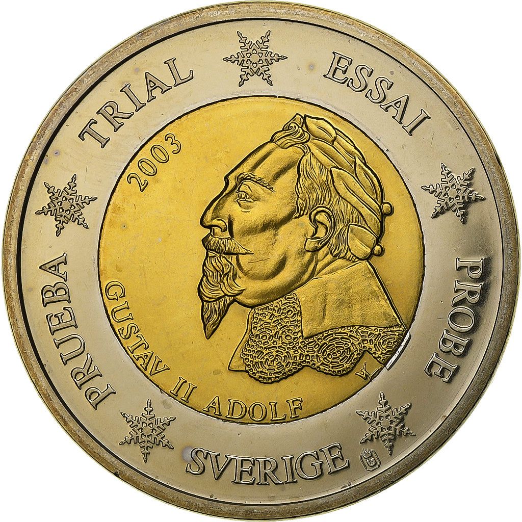 Schweden, Medaille, 2 E, Essai-Trial, 2003, Bimetallic, Gustav II, STGL