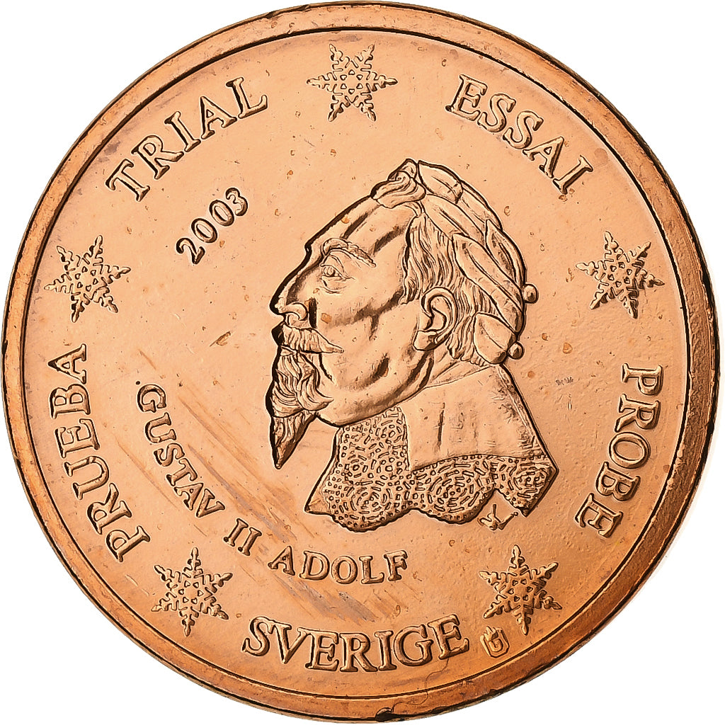 Sweden, Medal, 5 C, Essai-Trial, 2003, Copper, Gustav II, MS(63)