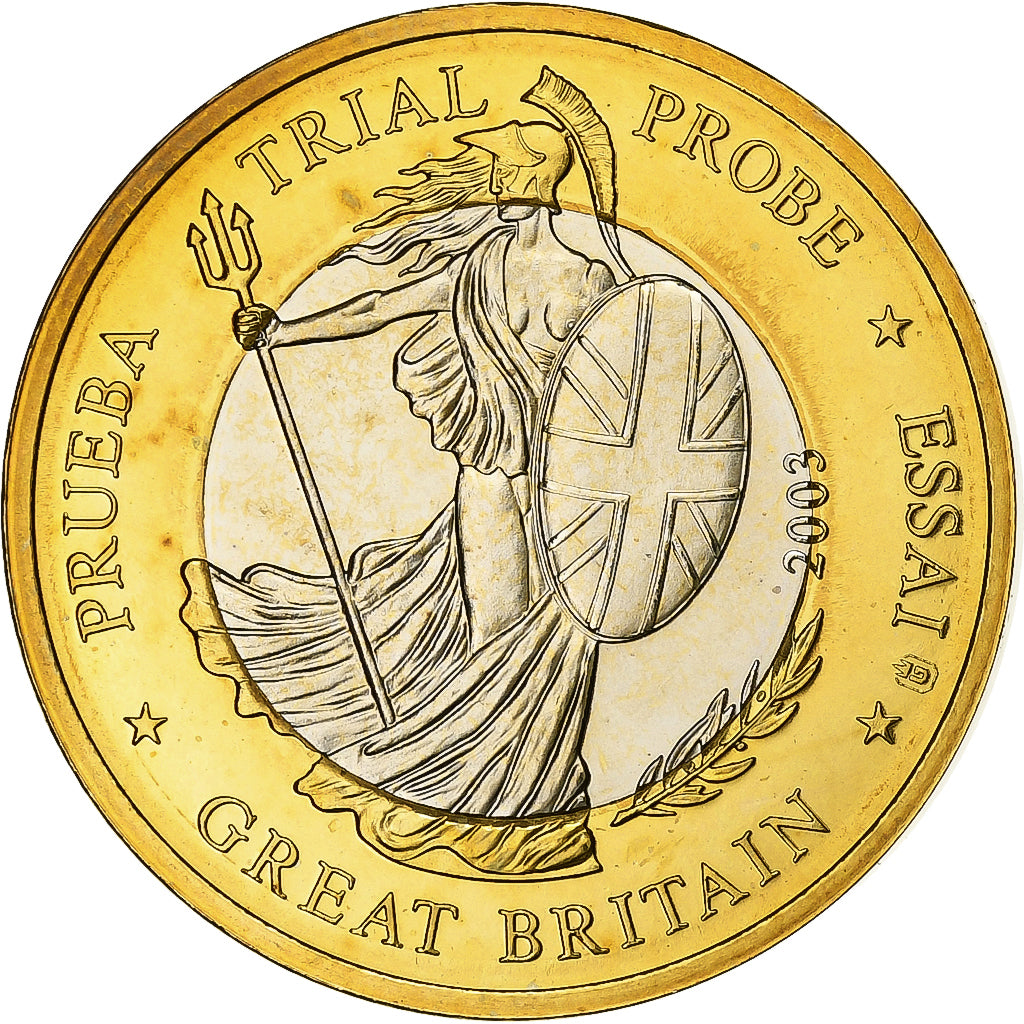 Groot Bretagne, Euro, Fantasy euro patterns, Essai-Trial, 2003, Bi-Metallic, FDC