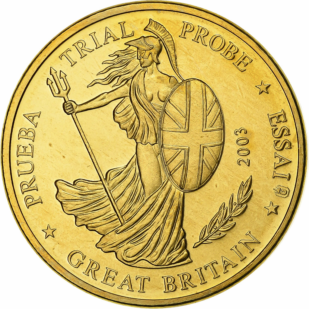 Great Britain, Medal, 20 C, Essai-Trial, 2003, Copper-Nickel Gilt, MS(65-70)