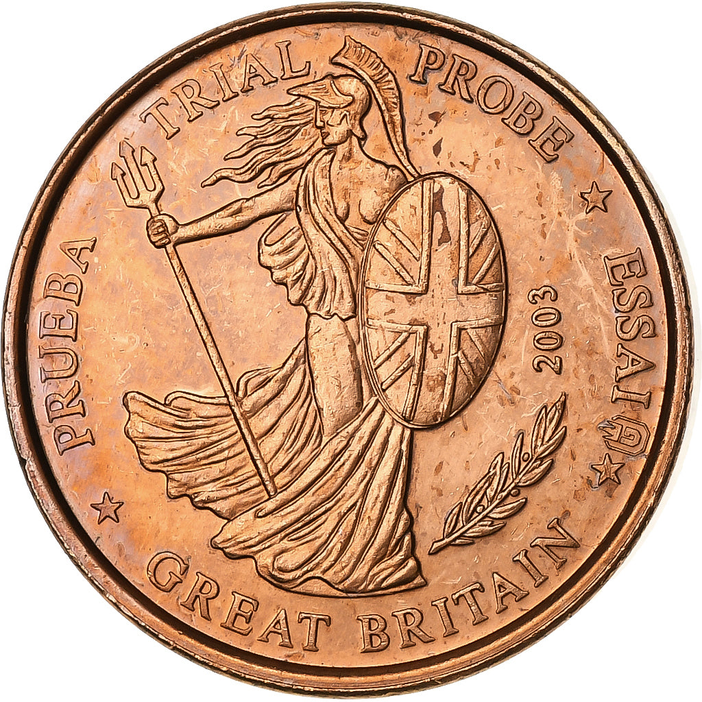 Groot Bretagne, Euro Cent, Fantasy euro patterns, Essai-Trial, 2003, Copper