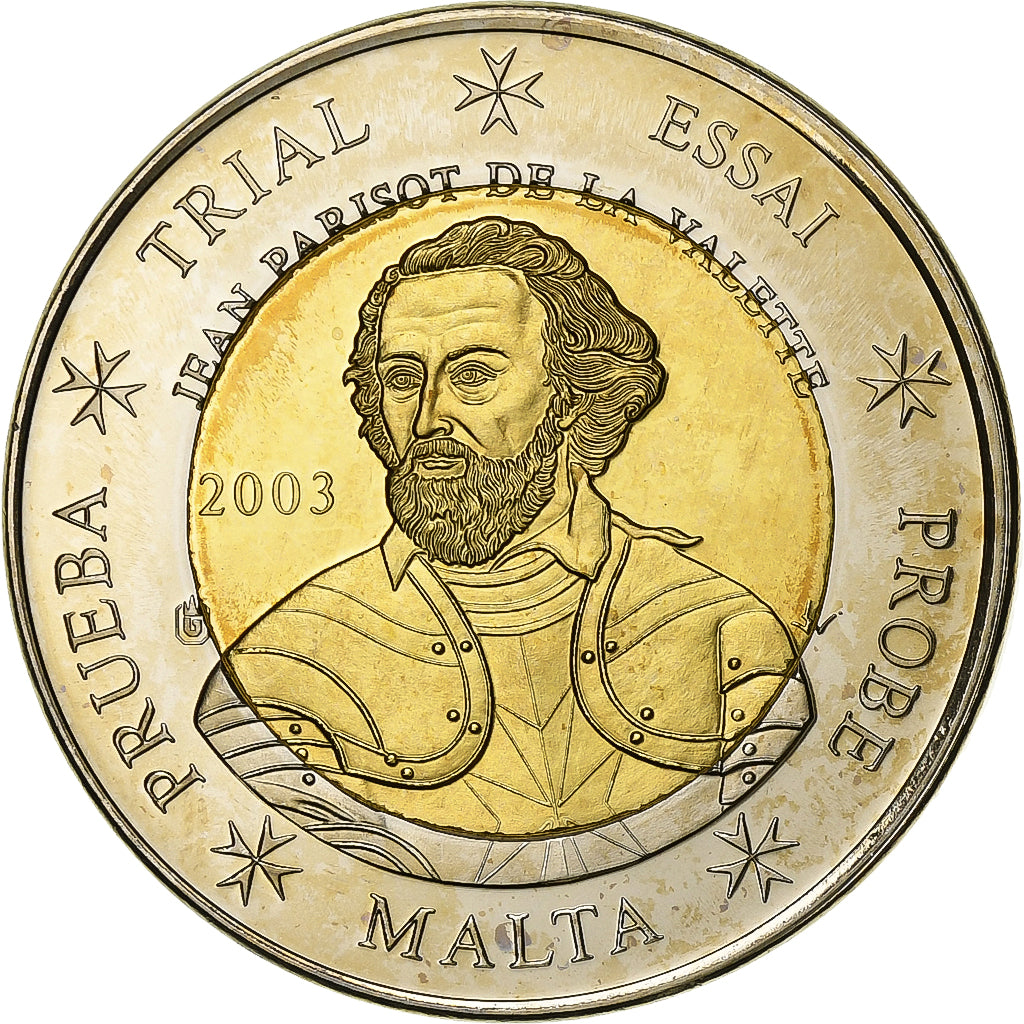 Malta, 2 Euro, PRUEBA-TRIAL ESSAI., 2003, Bi-Metallic, STGL