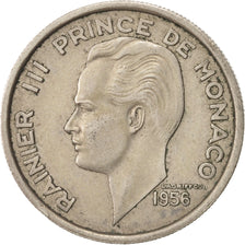 Coin, Monaco, Rainier III, 100 Francs, Cent, 1956, AU(50-53), Copper-nickel