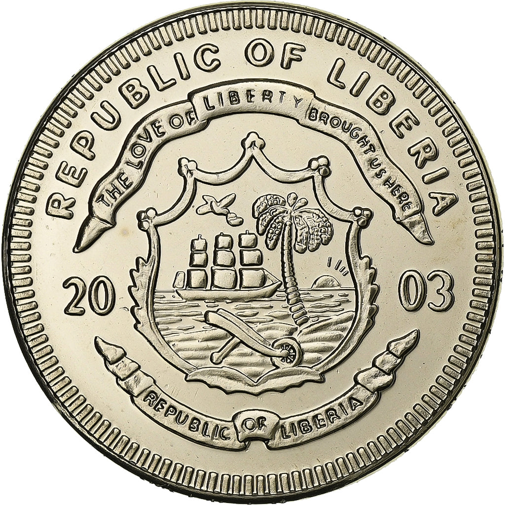 Liberia, 10 Dollars, John F. Kennedy, 2003, Copper-nickel, MS(65-70)