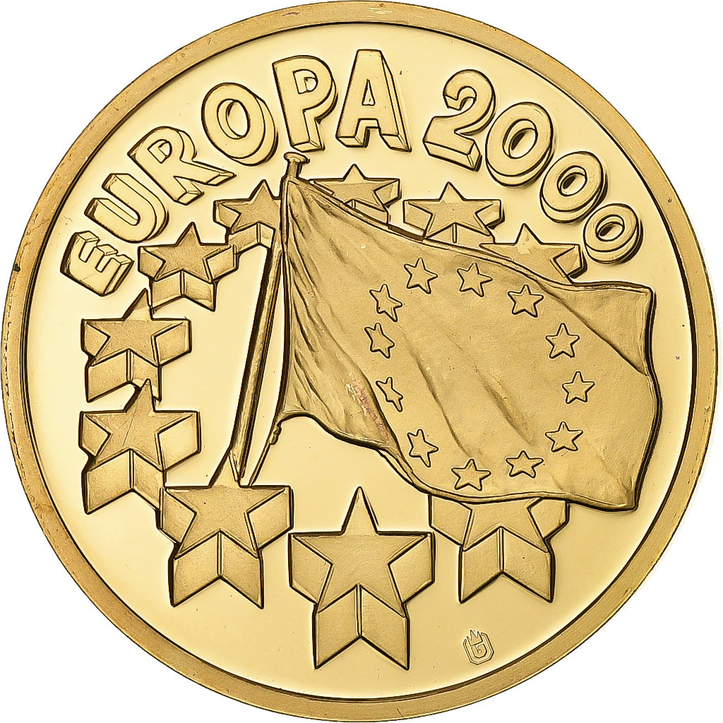 Frankrijk, Medaille, Ecu Europa, 2000, Copper Gilt, FDC