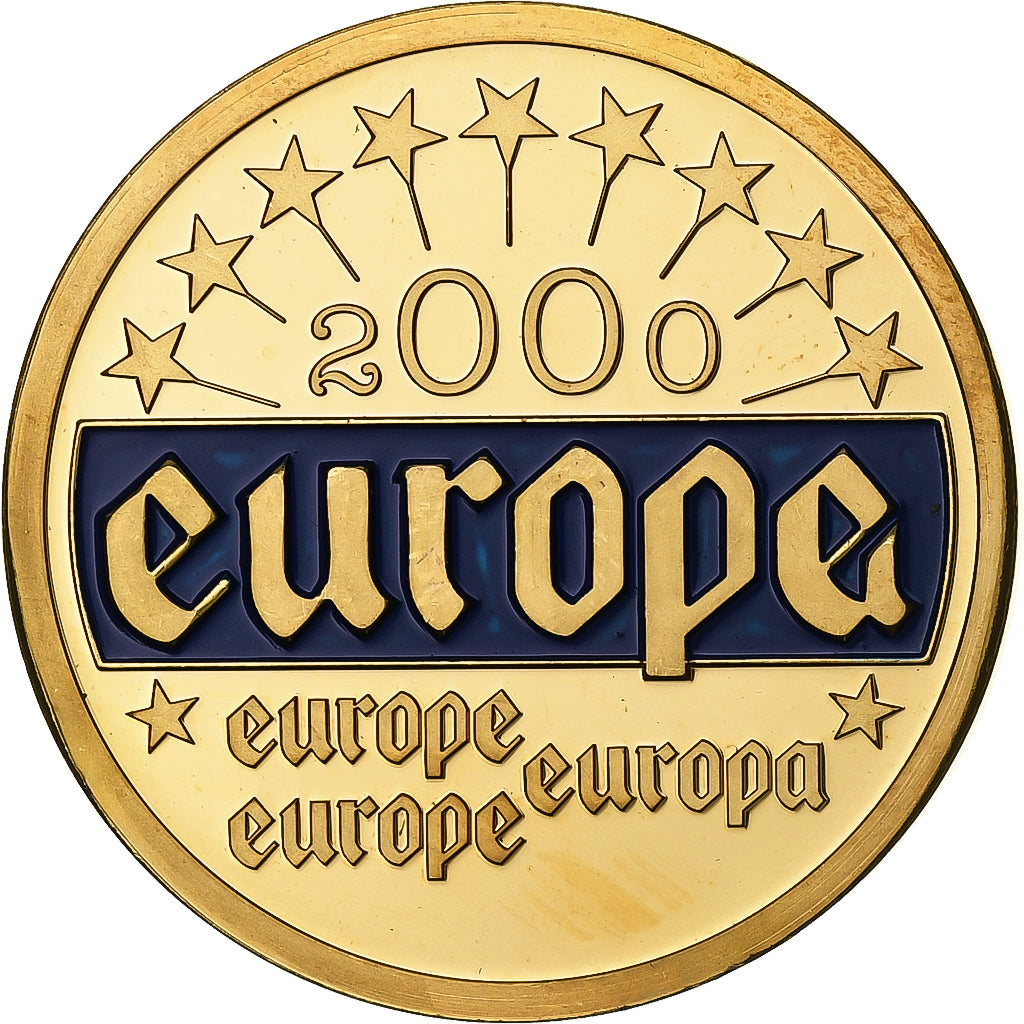 Frankrijk, Medaille, Ecu Europa, 2000, Copper Gilt, FDC