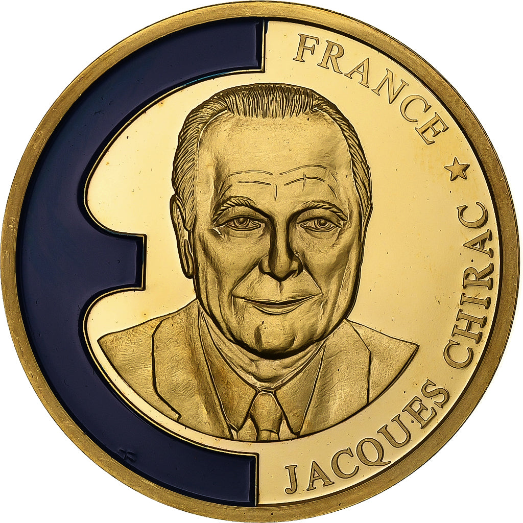 France, Medal, Europe, Jacques Chirac, 1998, Copper Gilt, MS(65-70)