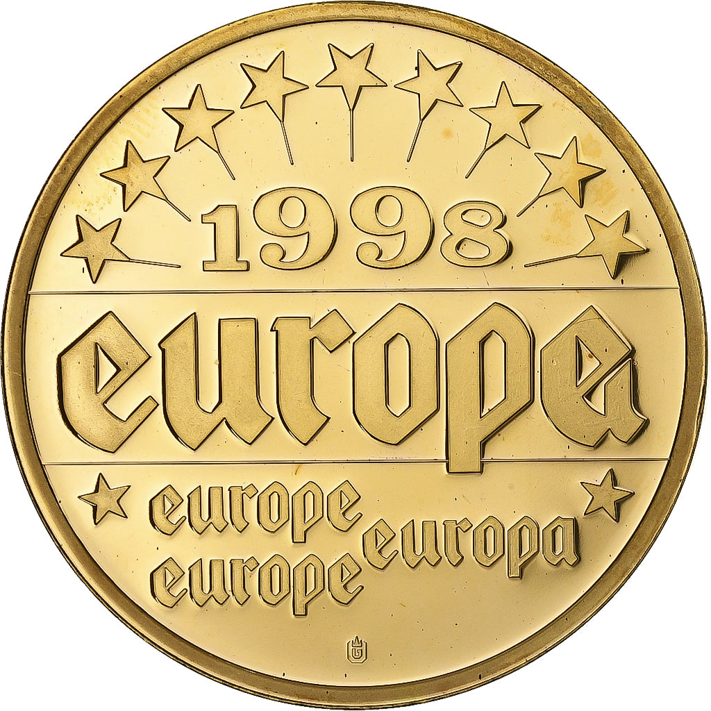 France, Medal, Europe, Jacques Chirac, 1998, Copper Gilt, MS(65-70)