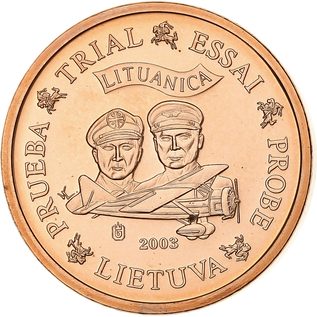 Lituania, Euro Cent, PRUEBA-TRIAL ESSAI., 2003, Cobre, FDC