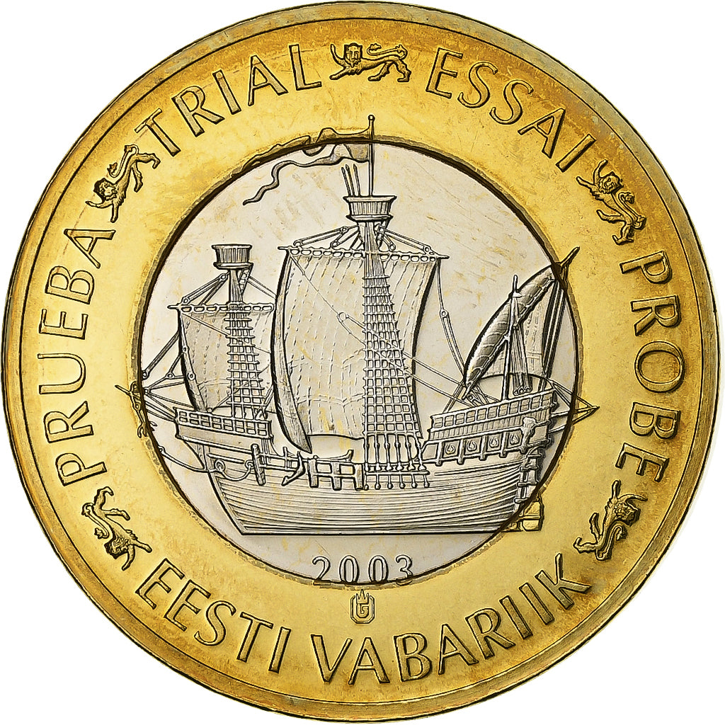 Estonia, Médaille, 1 E, Essai-Trial, 2003, Paranumismatique, FDC, Bi-Metallic