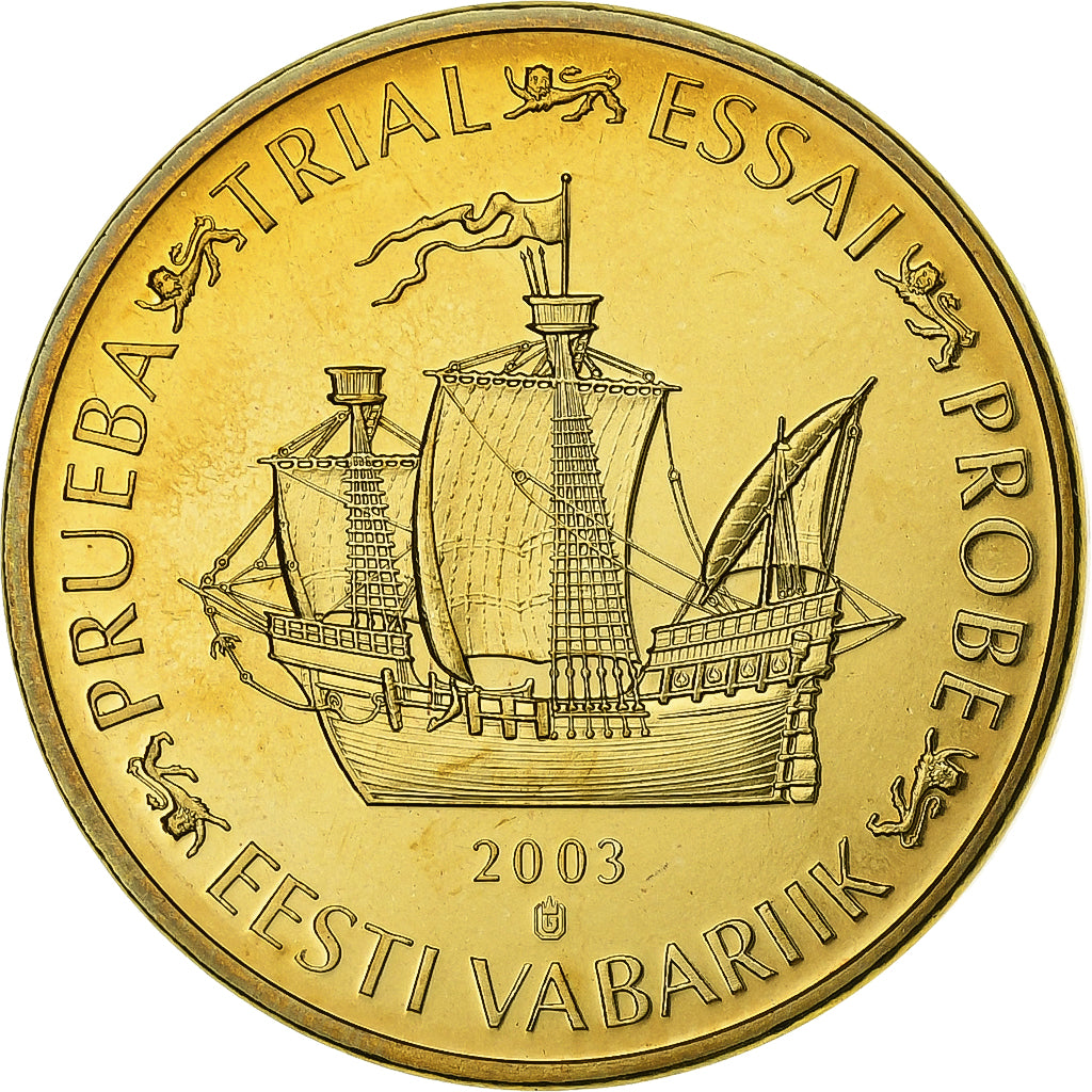 Estonia, medalla, 50 C, Essai Trial, 2003, FDC, Bimetálico