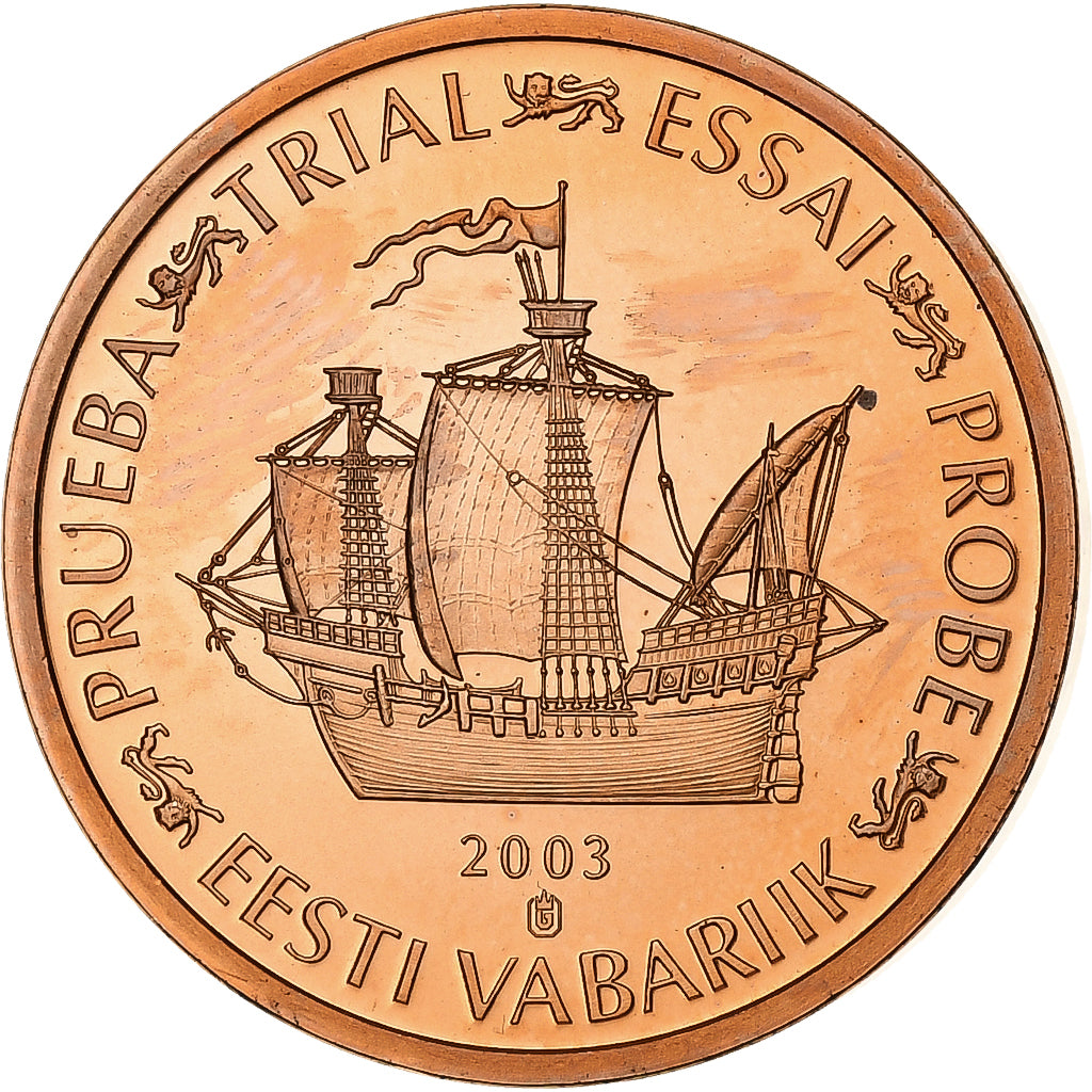 Estonia, Medaille, 2 C, Essai Trial, 2003, Kupfer, STGL