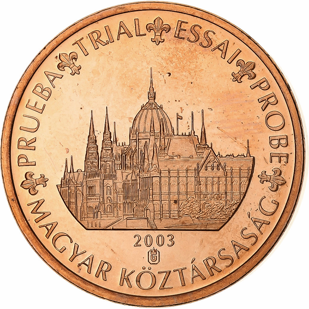 Węgry, 2 Euro Cent, Fantasy euro patterns, Essai-Trial, 2003, Miedź, MS(65-70)