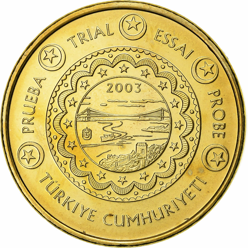 Turcja, Medal, 10 C, Essai-Trial, 2003, Exonumia, MS(65-70), Mosiądz