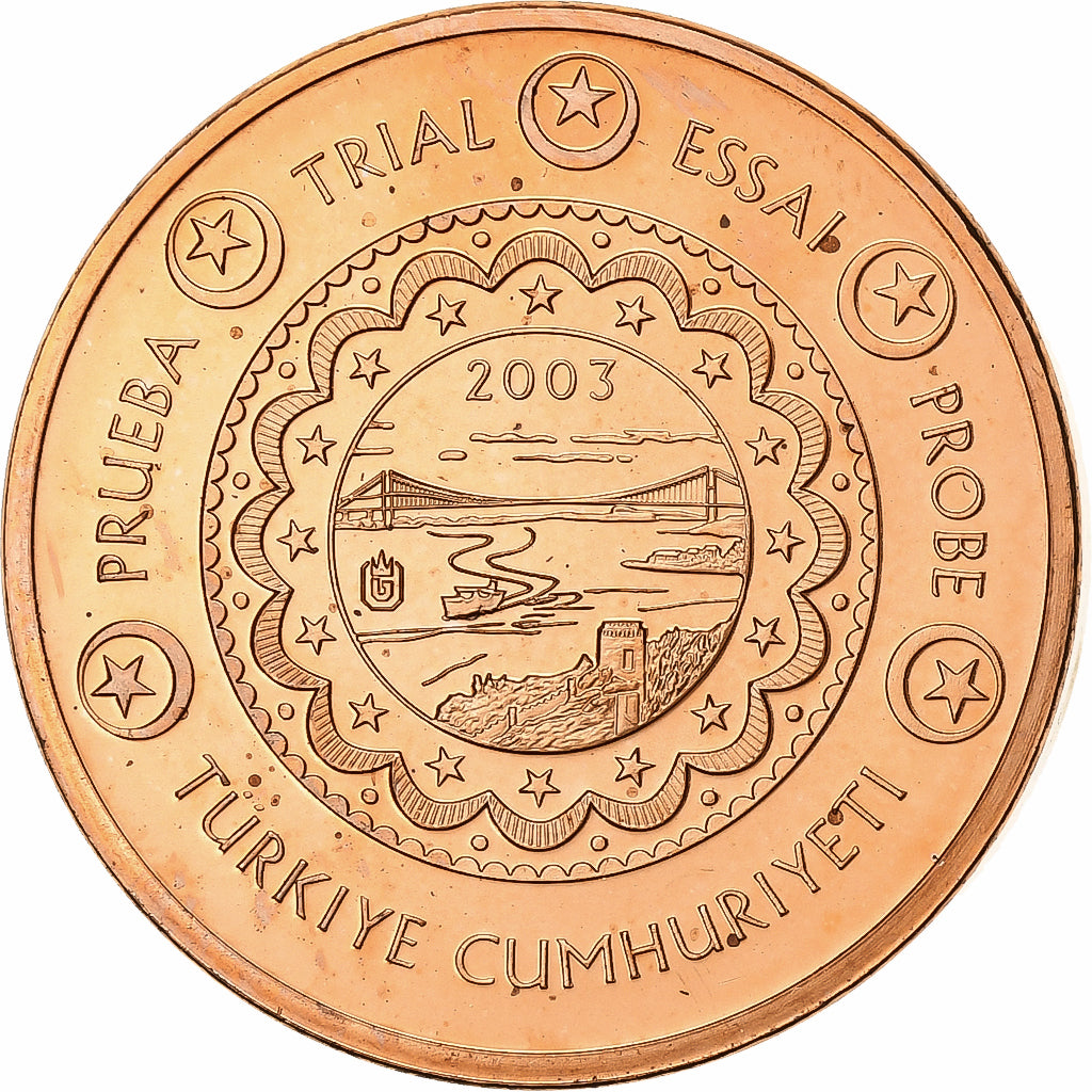 Turcja, Medal, 2 C, Essai Trial, 2003, Exonumia, MS(65-70), Miedź platerowana