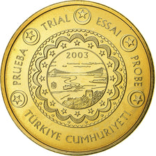 Turkey, 50 Euro Cent, PRUEBA-TRIAL ESSAI., 2003, Brass, MS(65-70)