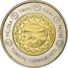 Turkey, 2 Euro, PRUEBA-TRIAL ESSAI., 2003, Bimetallic, MS(65-70)