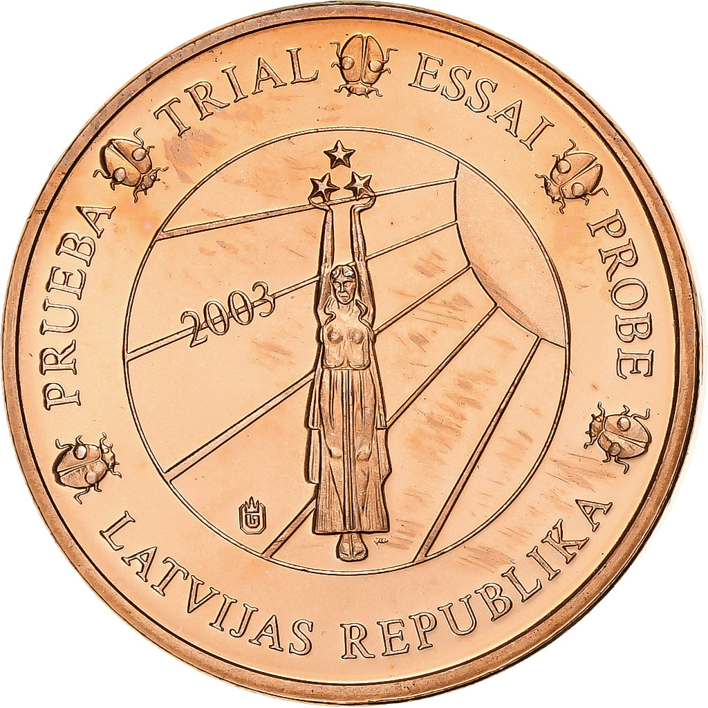 Latvia, Medal, 5 C, Essai-Trial, 2003, Copper, Exonumia, MS(65-70)
