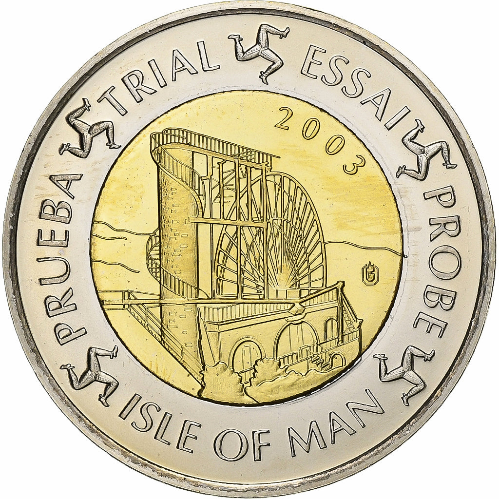 Isle of Man, Medal, 2 E, Essai-Trial, 2003, Bi-Metallic, MS(65-70)
