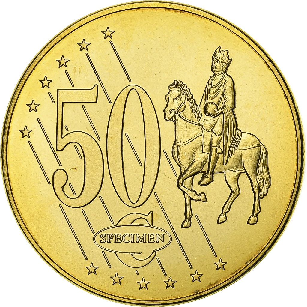 Isola di Man, medaglia, 50 C, Essai Trial, 2003, Doratura in rame-nichel, FDC