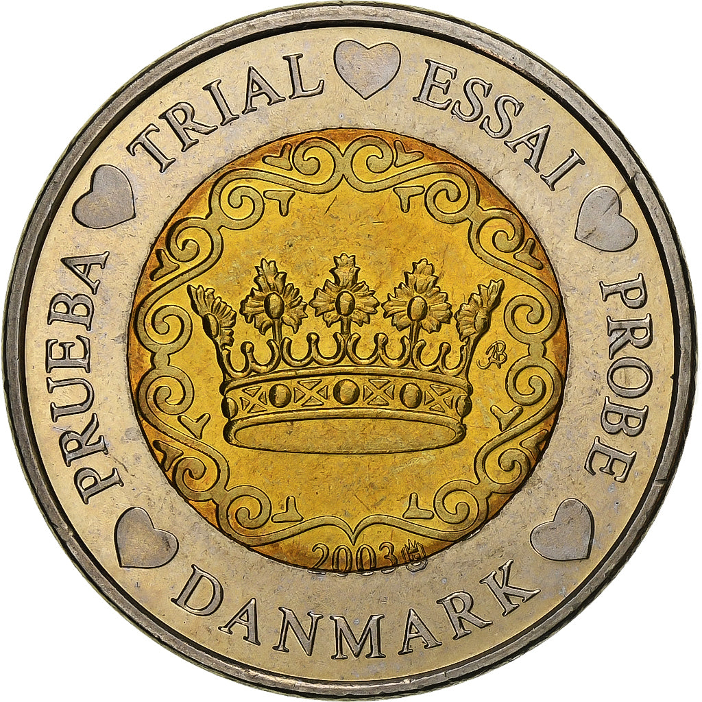Denmark, Medal, 2 E, Essai-Trial, 2003, Bi-Metallic, MS(63)
