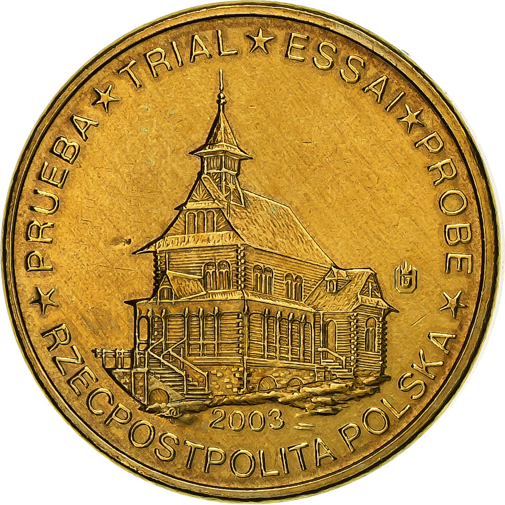 Poland, 10 Euro Cent, Fantasy euro patterns, Essai-Trial, 2003, Brass, MS(63)