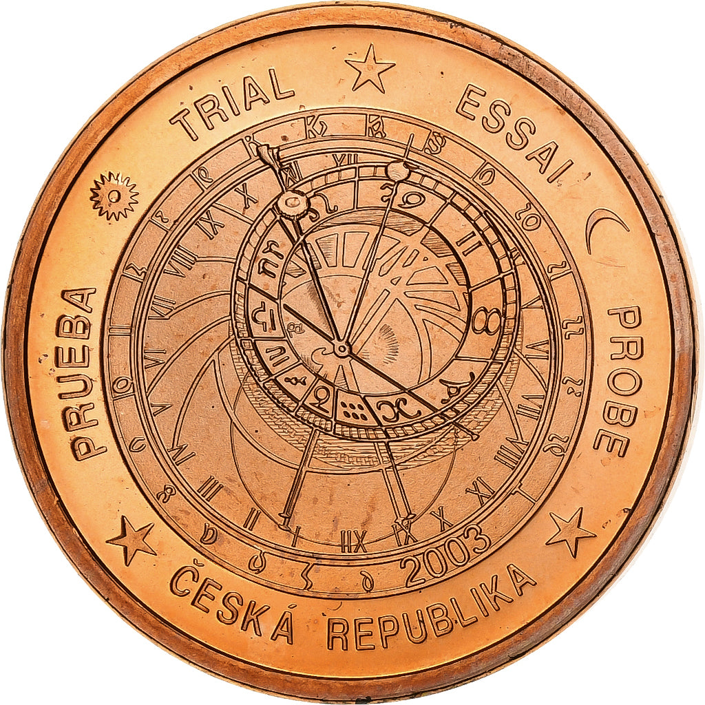 Czechy, 5 Euro Cent, unofficial private coin, 2003, Miedź platerowana stalą