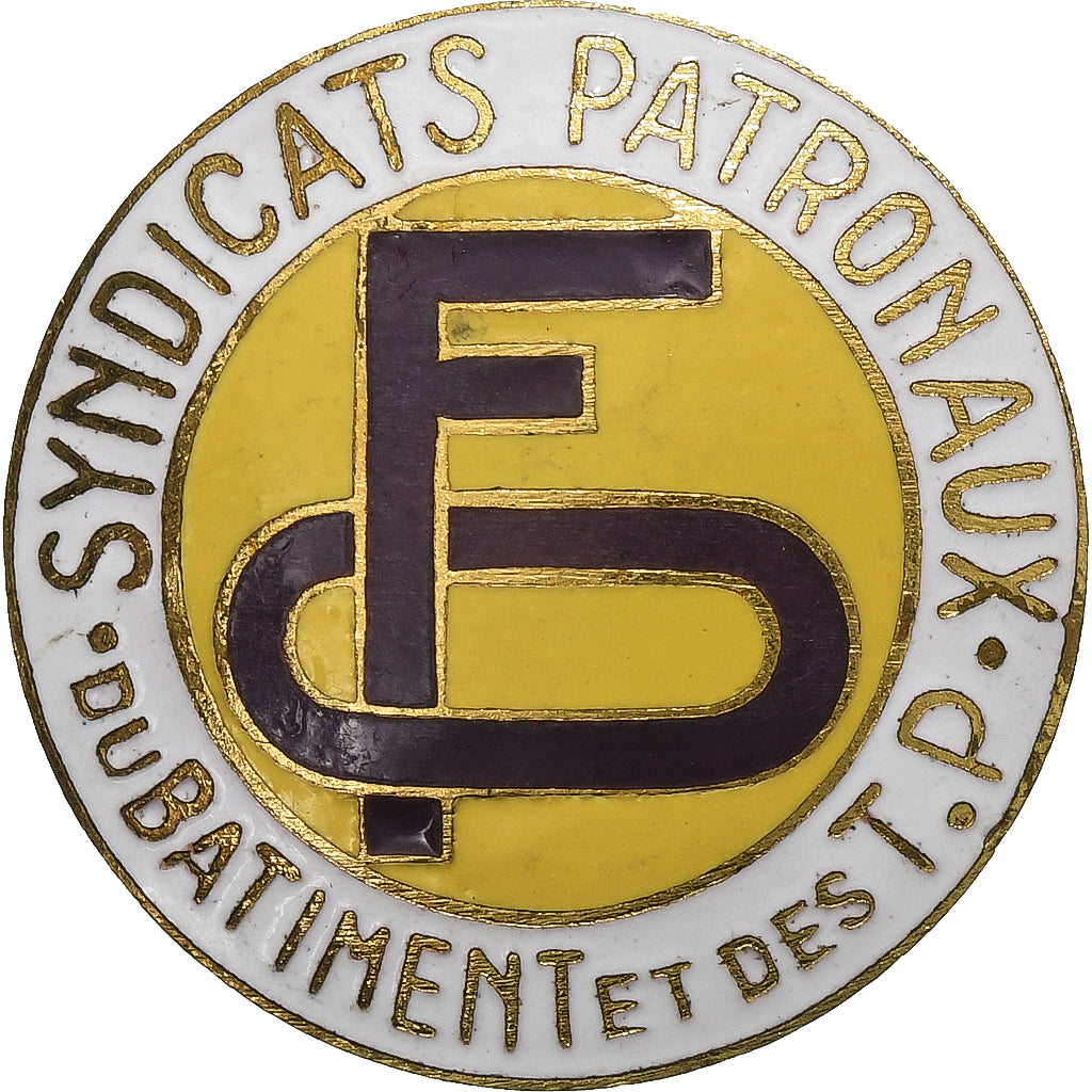 France, Medal, Syndicats Patronaux du Bâtiment et des Travaux Publics, Brass