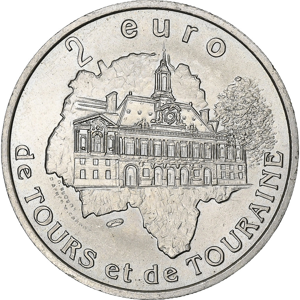 Francja, 2 Euro, Tours et de Touraine - Amboise, 1997, ND, AU(55-58)