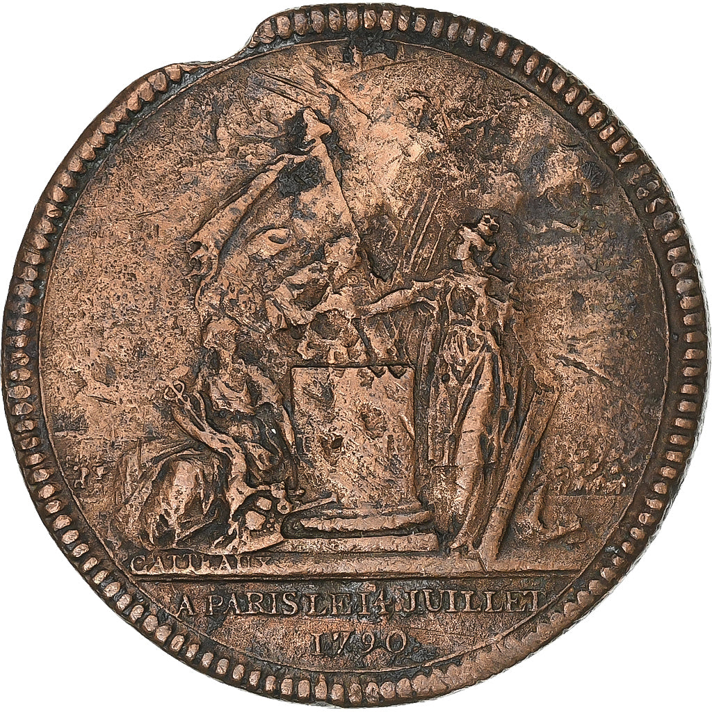 France, Medal, Constitution, Confédération des François, Paris, 1790, Bronze