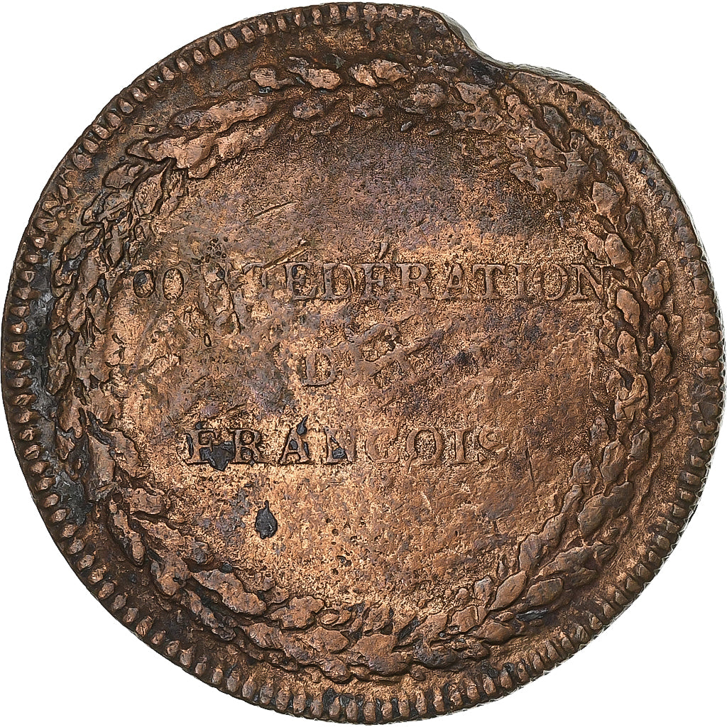 France, Medal, Constitution, Confédération des François, Paris, 1790, Bronze