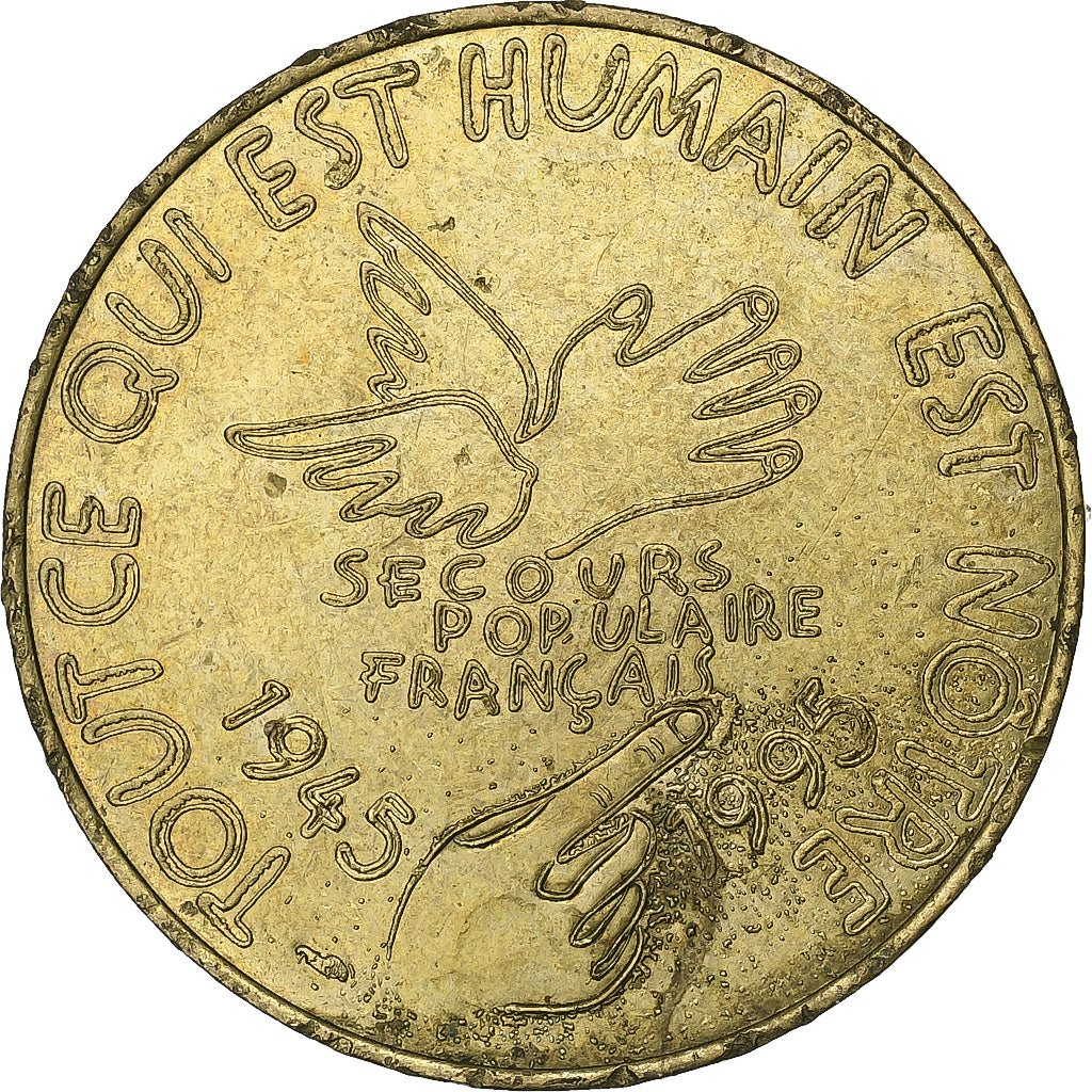 France, Secours Populaire, Jeton Souvenir, 1995, Bronze, Pessac, EF(40-45)