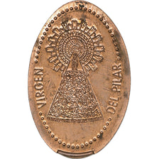 Spain, Elongated Coin, Virgen del Pilar, Copper, AU(55-58)