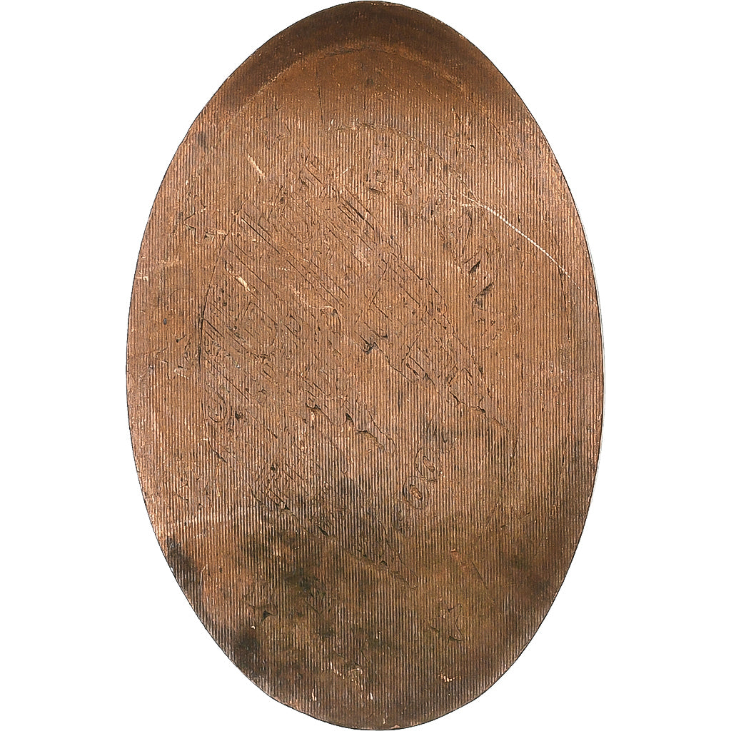 Spain, Elongated Coin, Virgen del Pilar, Copper, AU(55-58)