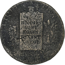 Frankreich, 2 Sols, 2 sols aux balances daté, 1793, Uncertain Mint, Bronze