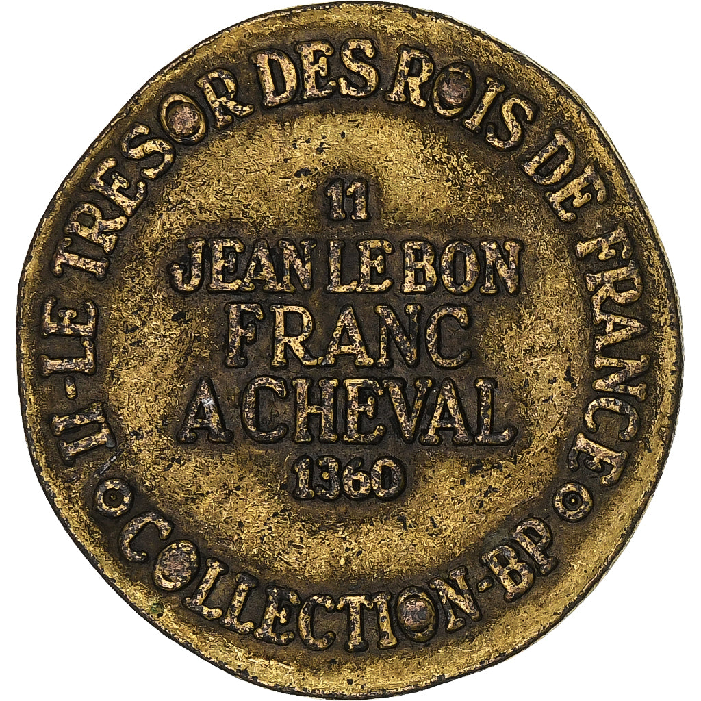 France, Token, Franc à Cheval, Jean II Le Bon, Copper, VF(30-35)
